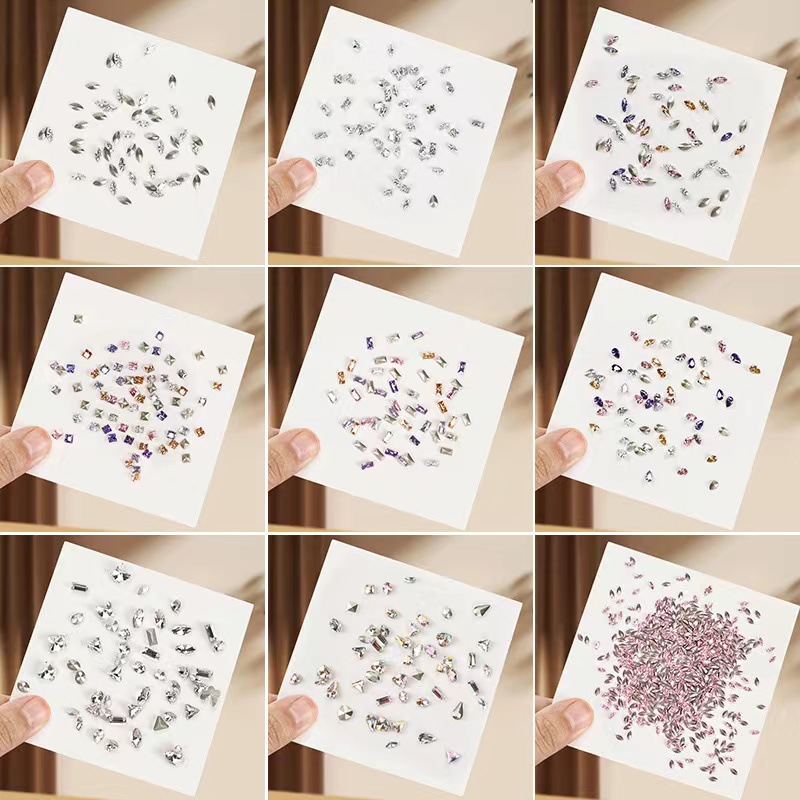 Super Flash mini Ojo de caballo micro decoraciones de uñas de circonio Popular en línea celebridad mini tamaño pequeño señaló circón diamante en forma especial