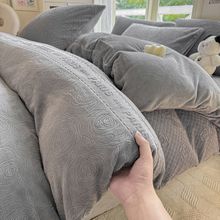 牛奶绒被套单件珊瑚绒法兰绒加厚保暖单独被罩160x210防静电外贸