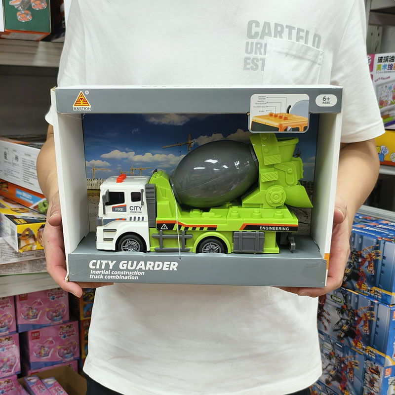 English Music Engineering Vehicle Early Education Toys Mixer Truck Excavator Transporter Inertia Car Kindergarten Gift