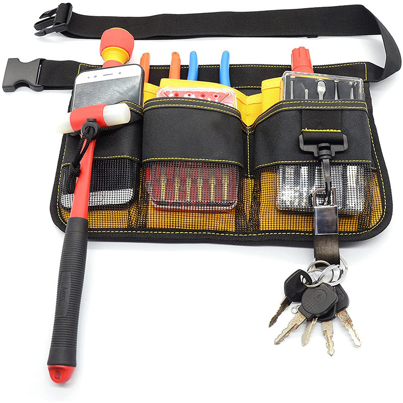 亚马逊耐磨厚多功能维修工具腰包 工地五金工具包水电工维修包