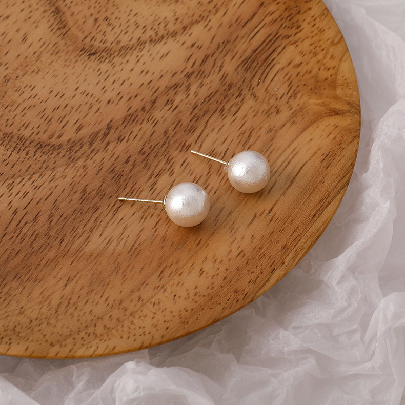 Boucles D&#39;oreilles Simples En Alliage De Perles Blanches En Gros display picture 5