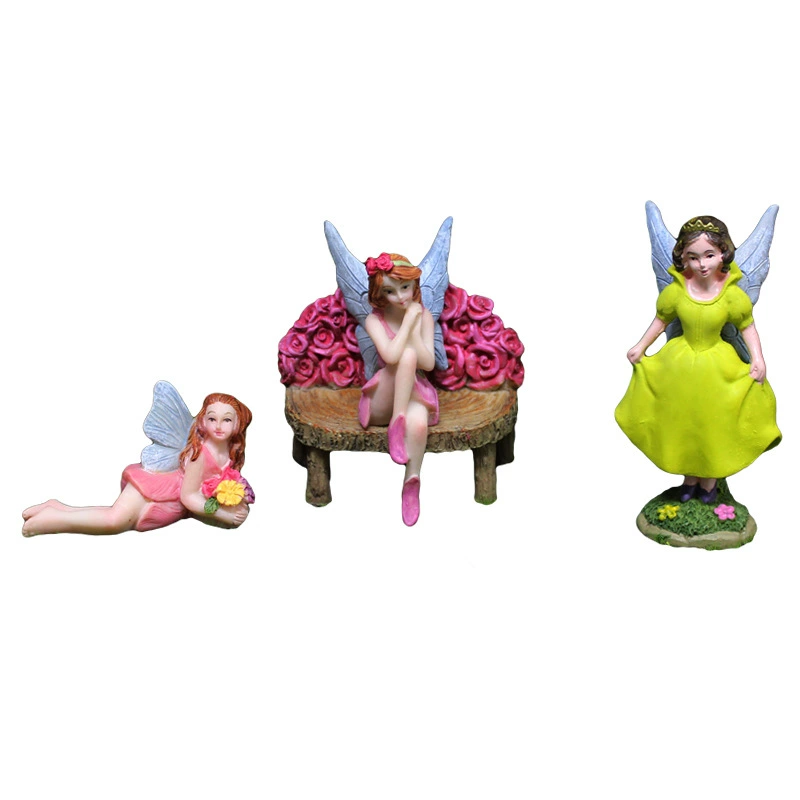Cross-border flower fairy creative combination small ornaments micro landscape garden fairy tale decoration dwarf beautiful girl resin