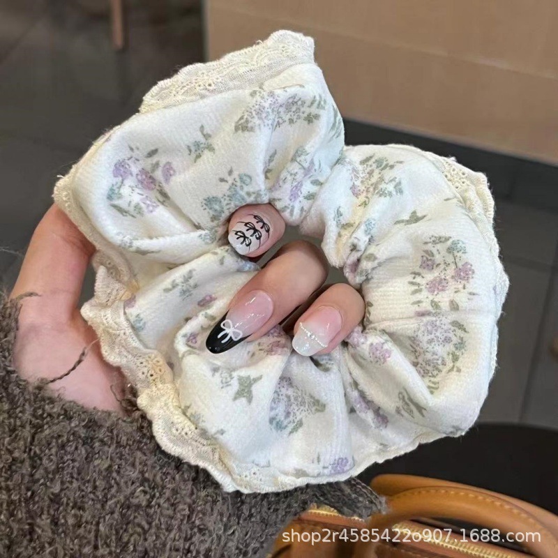 法式慵懒风大肠发圈女韩系高级感头绳高弹耐用皮筋超大号头花发绳|undefined