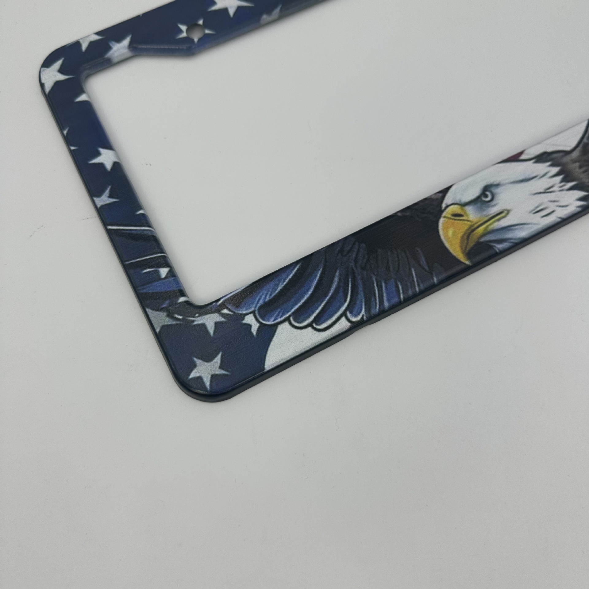 US-standard aluminum alloy license plate frame with personalized full-print design, thickened and anti-drop fixed license plate holder, customizable
