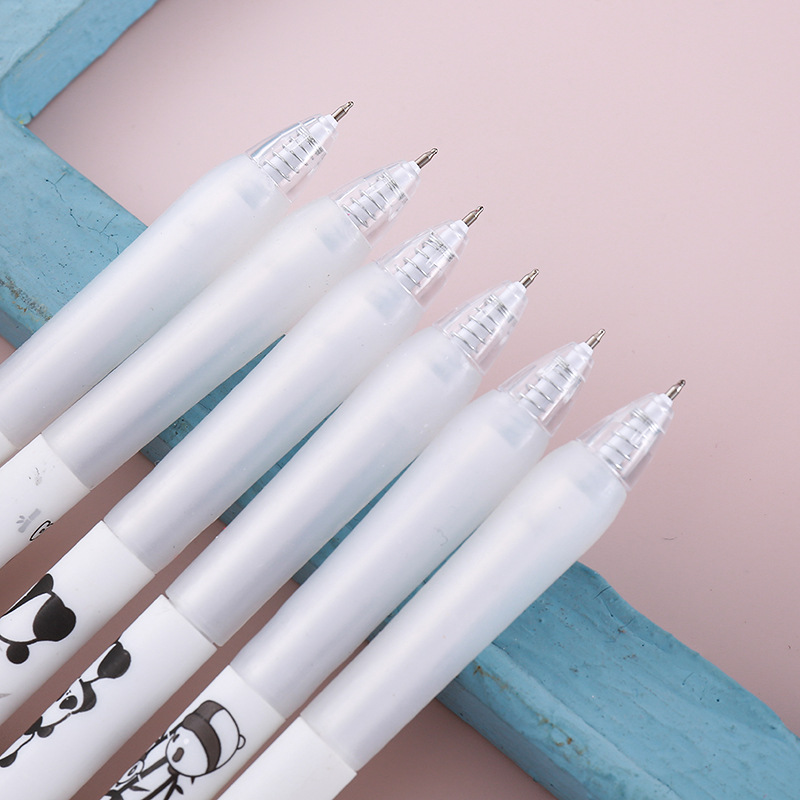 Bolígrafo de prensa de caja de panda de tinta simple, papelería creativa, herramienta de escritura para estudiantes, bolígrafo de góner, bolígrafo de firma a base de agua para oficina