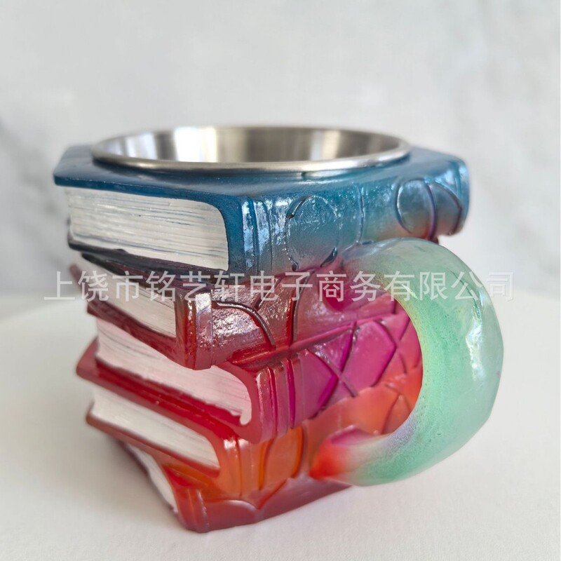 跨境爆款Painted Book Mug书杯马克咖啡水杯树脂装饰礼品彩绘礼物|undefined