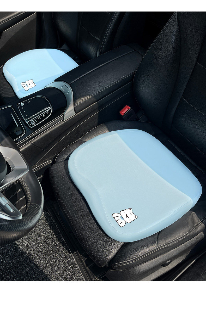 Car Summer Cooling Seat Cushion 2026 New Cartoon Cute Women's Car Office Universal Memory Foam Height-Increasing Seat Cushion