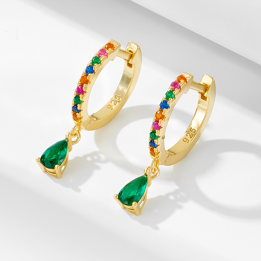Banquet, Daily, Party Occasion 1 Pair 925 Sterling Silver Zircon Water Droplets Drop Earrings