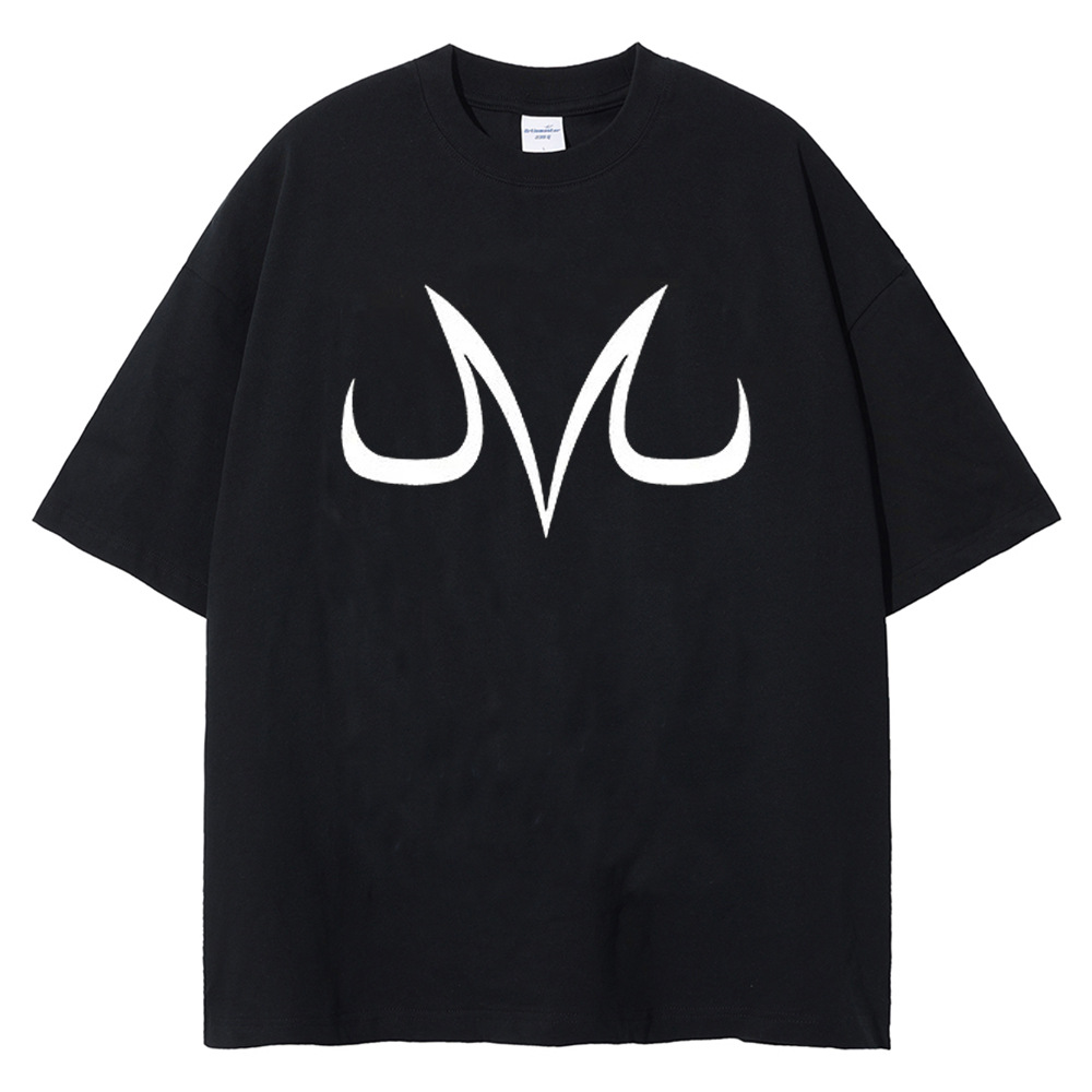 Harajuku anime print t-shirt men streetwearヴィンテージブラックts