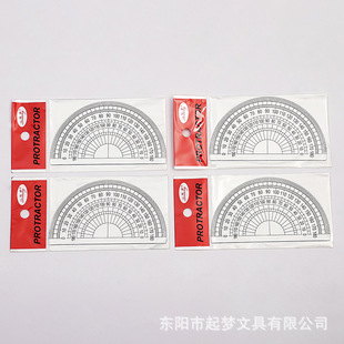 Single transparent plastic protractor student painting tool triangle ruler angle measuring tool without logo