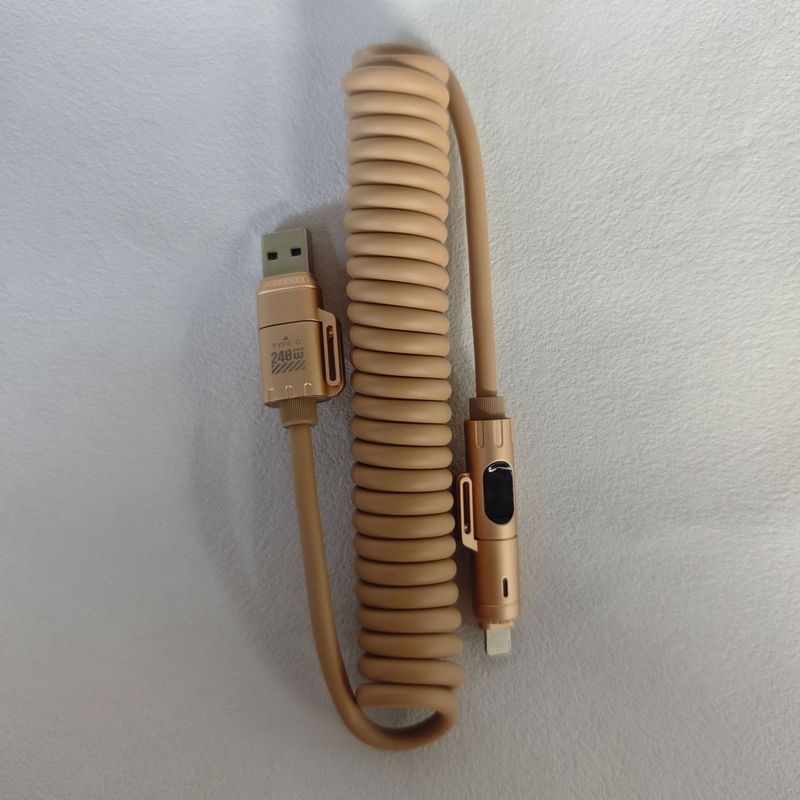 【海外ホットモデル】Huawei Appleに適した240W超高速充電デジタルディスプレイスプリングデータケーブルフォーインワン|undefined