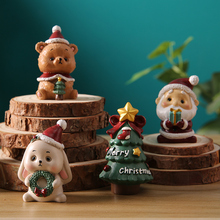 圣诞节桌面创意小摆件树脂店铺装饰品圣诞树圣诞老人礼物摆设礼派