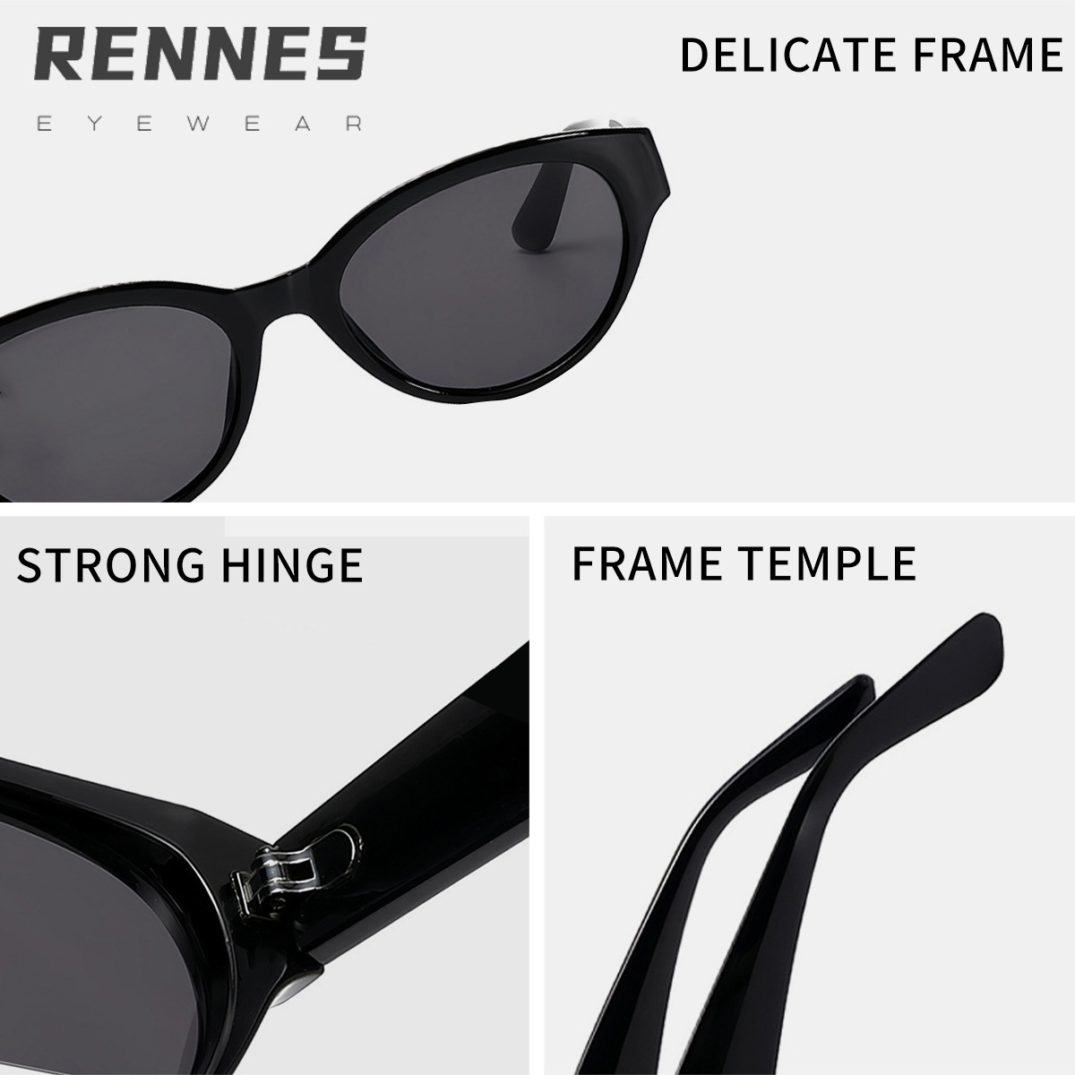 Gafas de sol de ojo de gato de marco pequeño retro coreano para hombres y mujeres Gafas de sol de protección UV para exteriores de alta gama Sunglasses