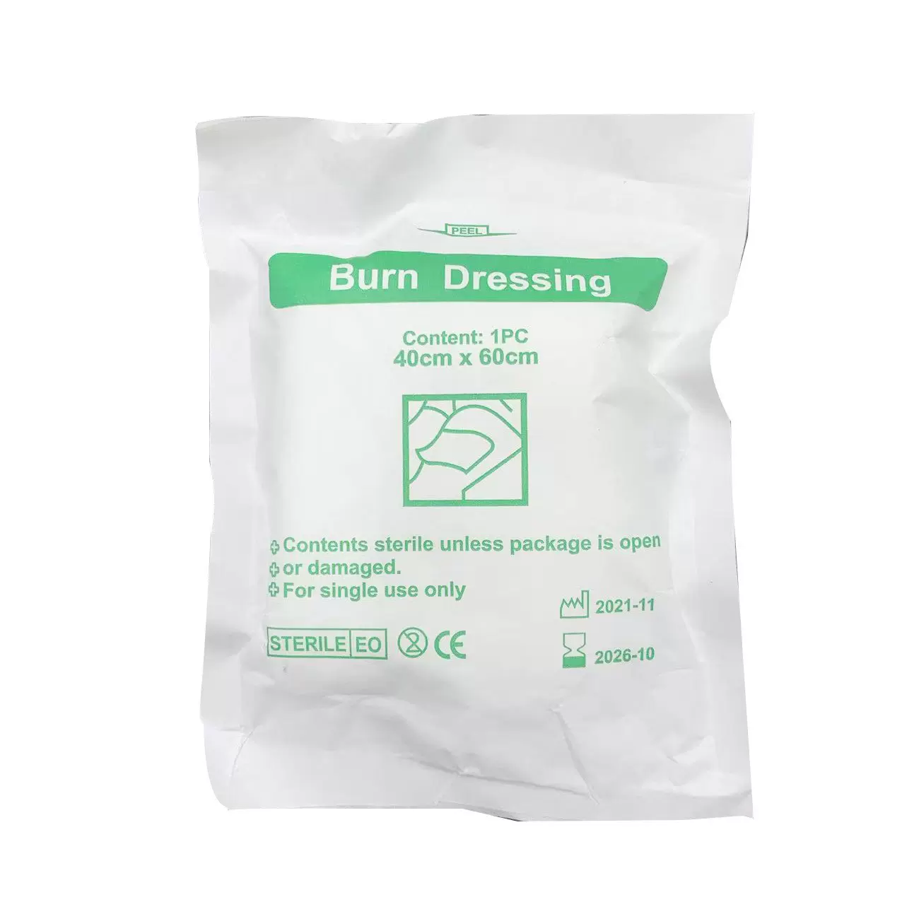 新款烧伤辅料60*40CM烫伤敷料burn dressing包扎急救包配件四角巾