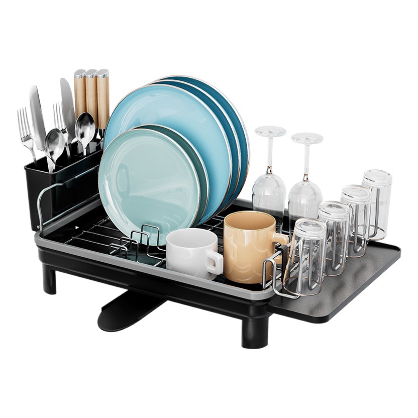 Cruz-frontera Amazon cocina 304 plato de acero inoxidable drenaje vajilla del hogar drenaje vajilla cesta almacenamiento estante