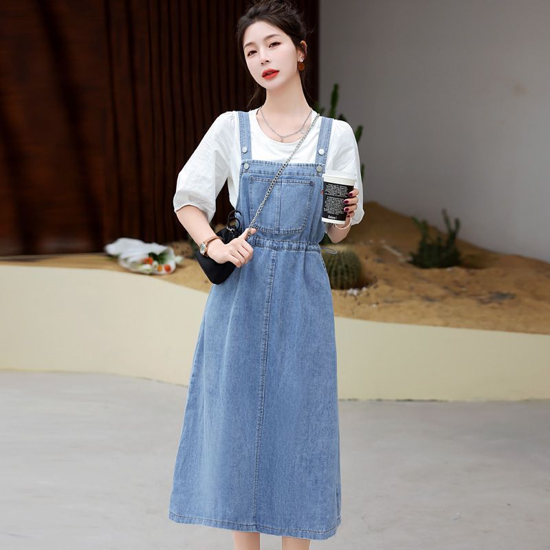 라이트블루[싱글 데님 스커트]