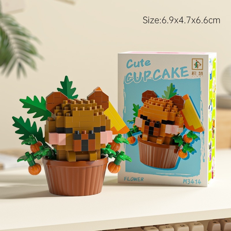 Le transfronterizo postre de dibujos animados muñeca ensamblaje de bloques de construcción decoración caja ciega juguetes de puzzle para niños 1 de junio tienda de regalo