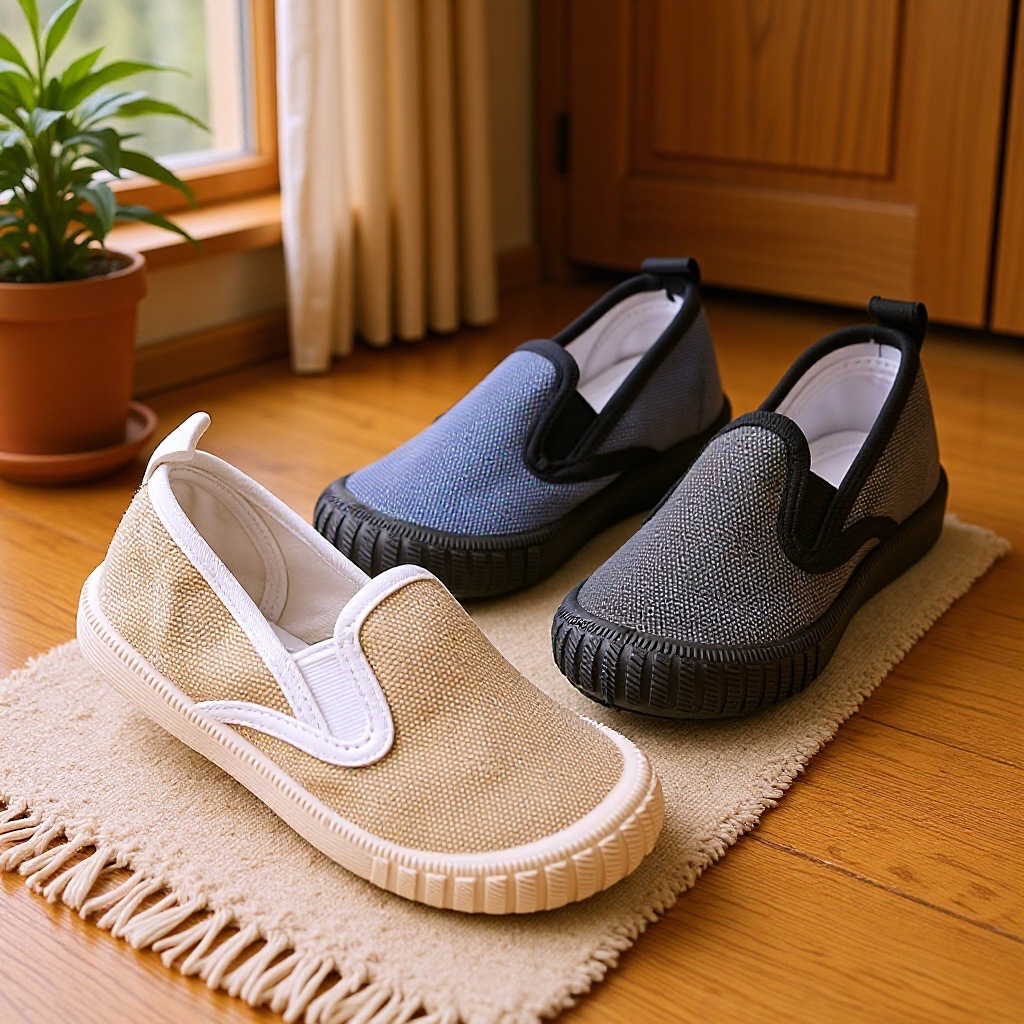 Cross-border wholesale casual in stock washed cloth children's canvas shoes Korean style slip-on children's soft bottom baby indoor shoes