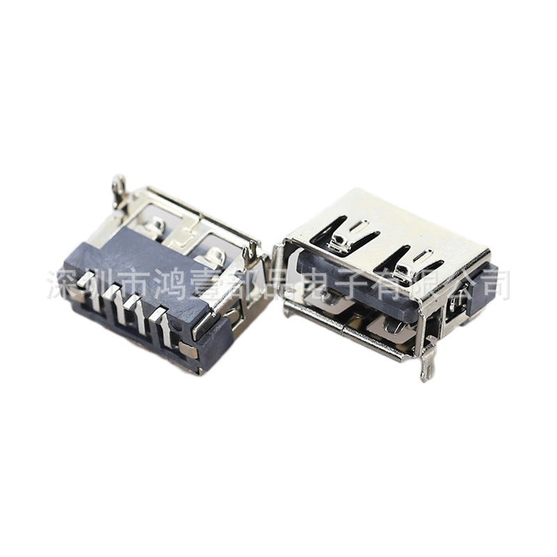 Hongyi Sells USB Female Connectors, Black Rubber 10.0 Fixed Pin Plug-In Pin Patch 2.0 USB Female Connectors