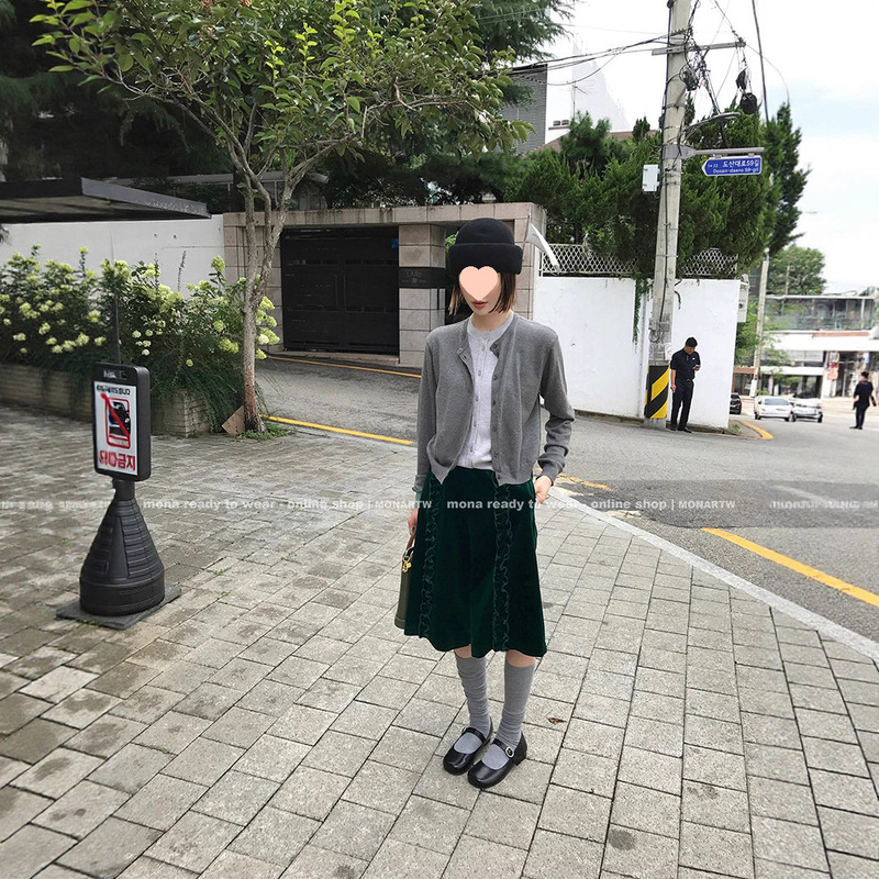 MONA 撞色假两件 慵懒针织开衫上衣女小个子 内搭外穿 2025新款|undefined