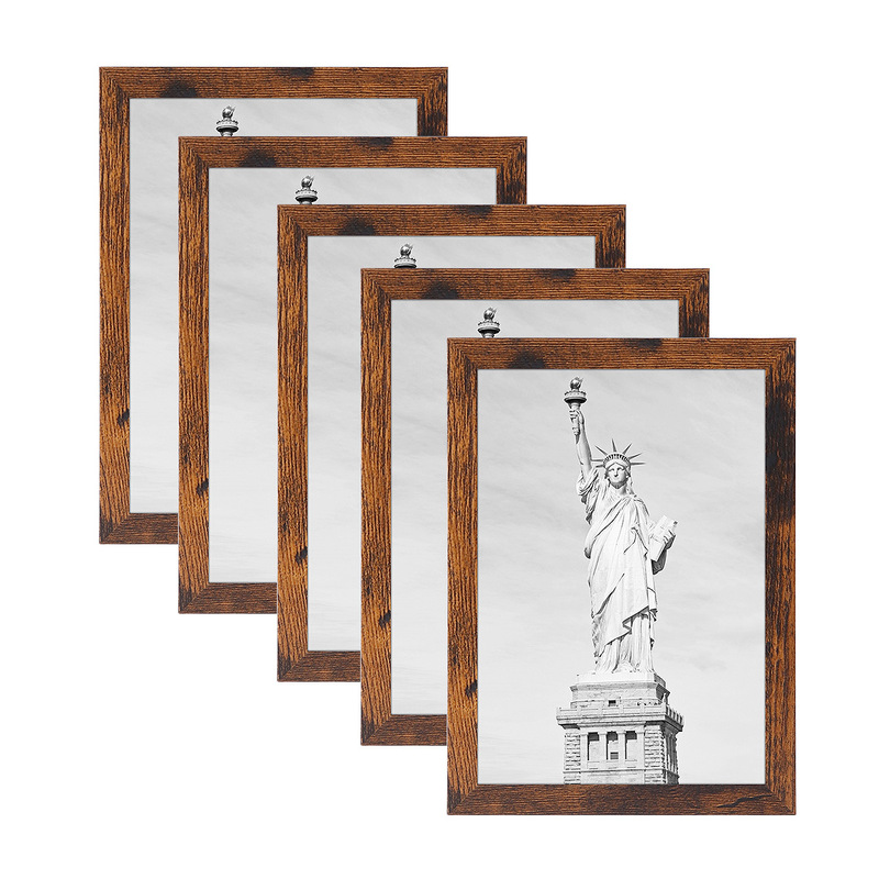 Cross-Border Customized Wooden Photo Frames with Multiple Sizes, Colors and Sets of Picture Frames for Mounting Posters That Can Be Placed or Hung