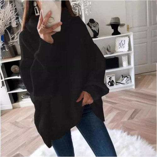 Women's European and American Fashion Sweater Amazon Solid Color High Collar Knit Sweater Bump Collar Plus Size Loose Cross-border Sweater