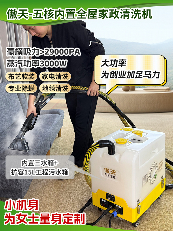 Free Shipping Aotian High Temperature Steam Sofa Curtain Carpet Mattress Fabric Mite Removal Spray and Extraction All-In-One Cleaning Machine Commercial Large