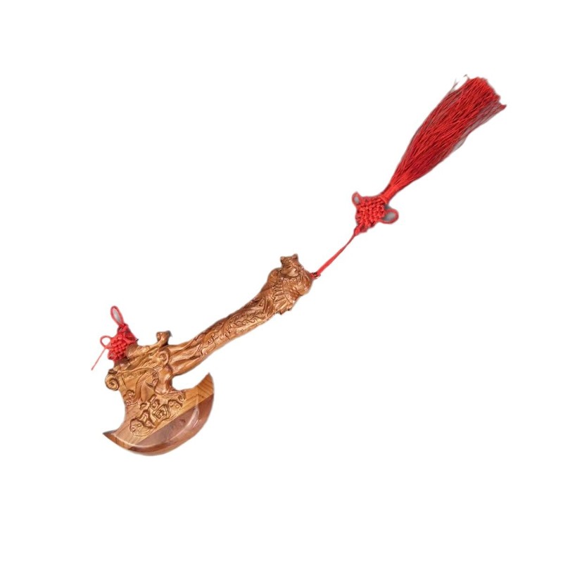 肥城桃木剑 桃木斧头 景区 地摊工艺品 桃木剑 雕刻木质桃木拐杖|undefined