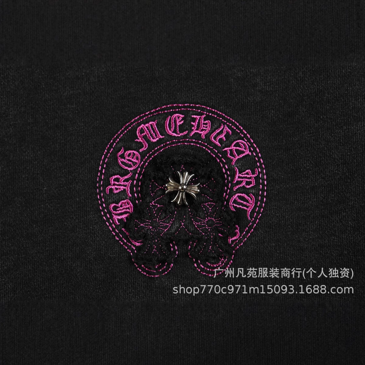 24SS исправленная версия европейский стиль Chrome Heart Sanskrit вышитый пуловер толстовка новая пара кросс-бордер партия