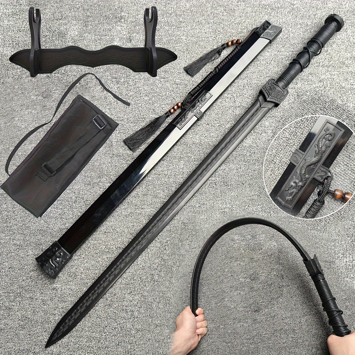 High-strength cold-rolled steel plastic swords, Han swords, precious swords, and dagger props for boys.