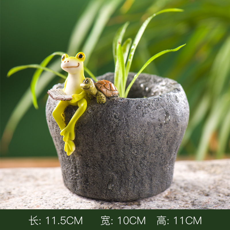 Cross - Border Special for Landscape Lovely animal Little Frog Decoration Creative micro Landscape macetas y decoraciones en macetas de carne