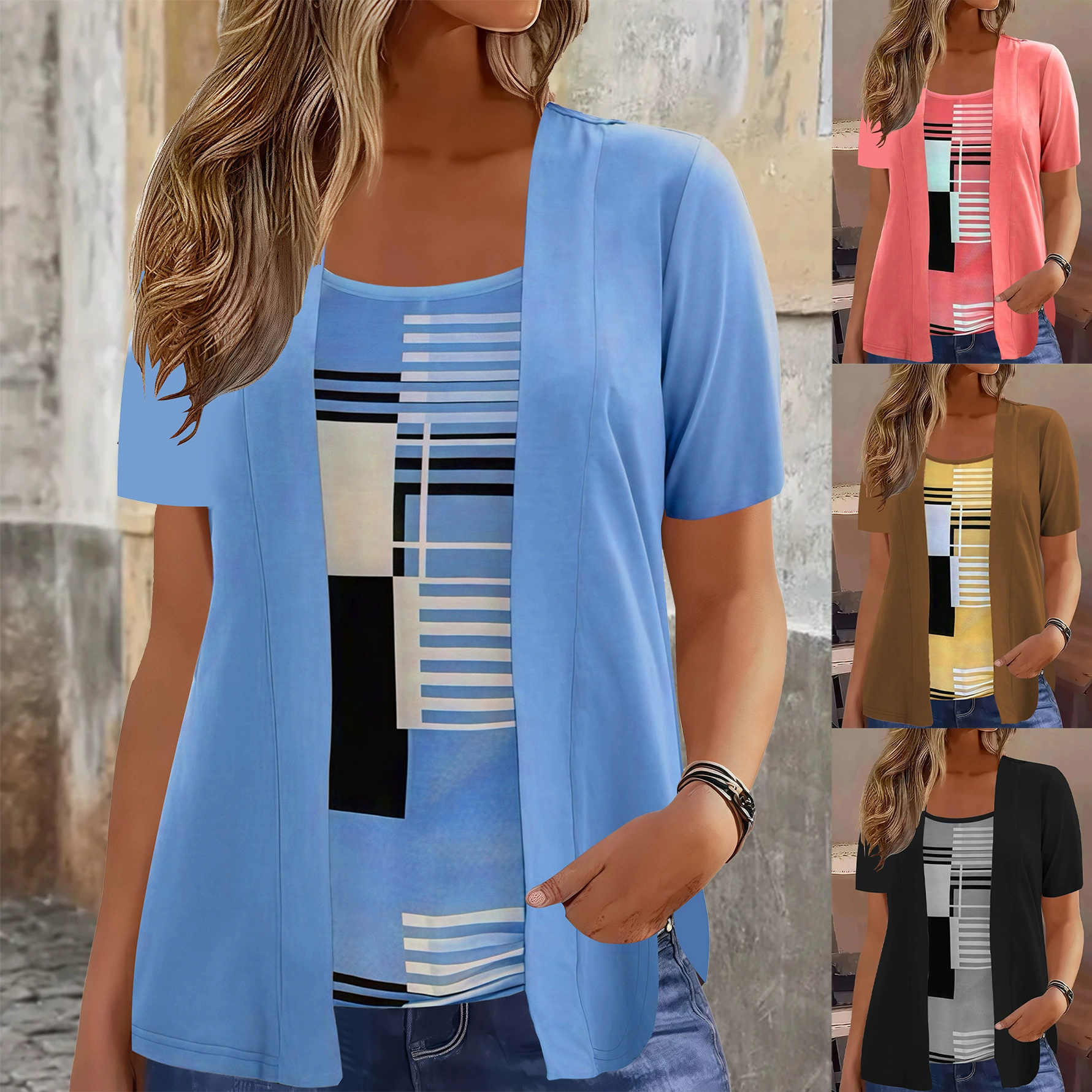 2025 Европейская и американская трансграничная весенне-летняя независимая станция Amazon AliExpress модная женская одежда из двух частей с дизайном больших размеров