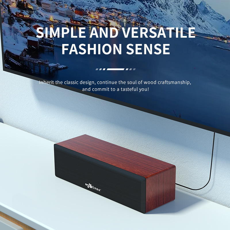 2839 wired Bluetooth audio multimedia computer desktop long wooden small speaker heavy subwoofer cross-border wholesale