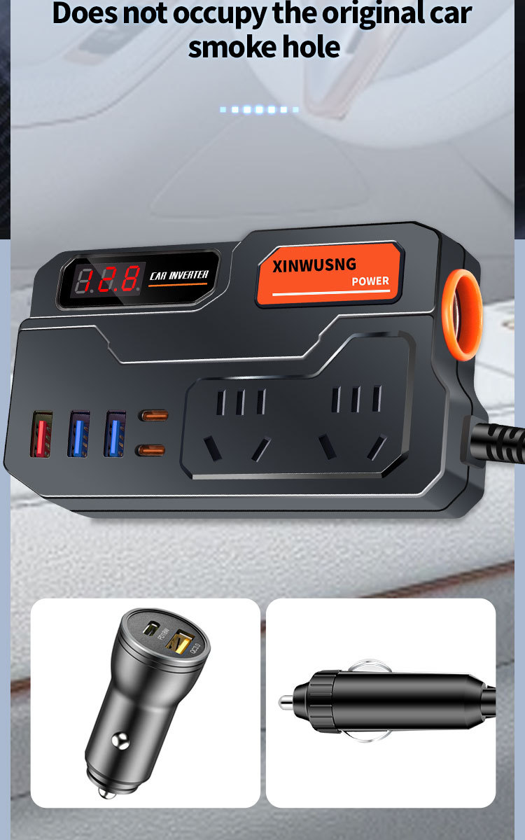 Cross-border car inverter 12V24V to 220V truck power converter multifunctional car socket charger