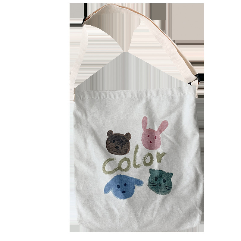 Crossbody bolsa de lona para las mujeres all-matching ins celebridad Internet de gran capacidad nuevos deportes engrosados estilo coreano estudiante tutorial portátil