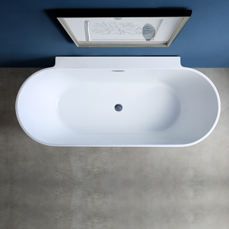 Bathroom Large-Sized Bathtub Hotel Independent B&B Engineering Household Oval Acrylic Bathtub Independent High-End All-In-One