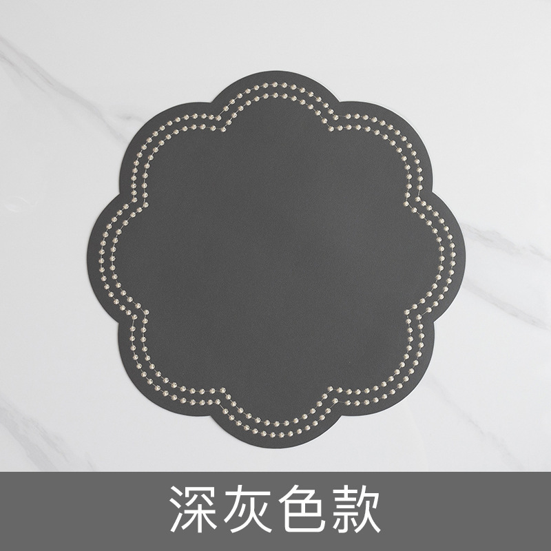PVC プレースマット刺繍レザープレースマットレストランテーブルマットホームマットエンボス断熱マット防水耐油刺繍プレースマット|undefined