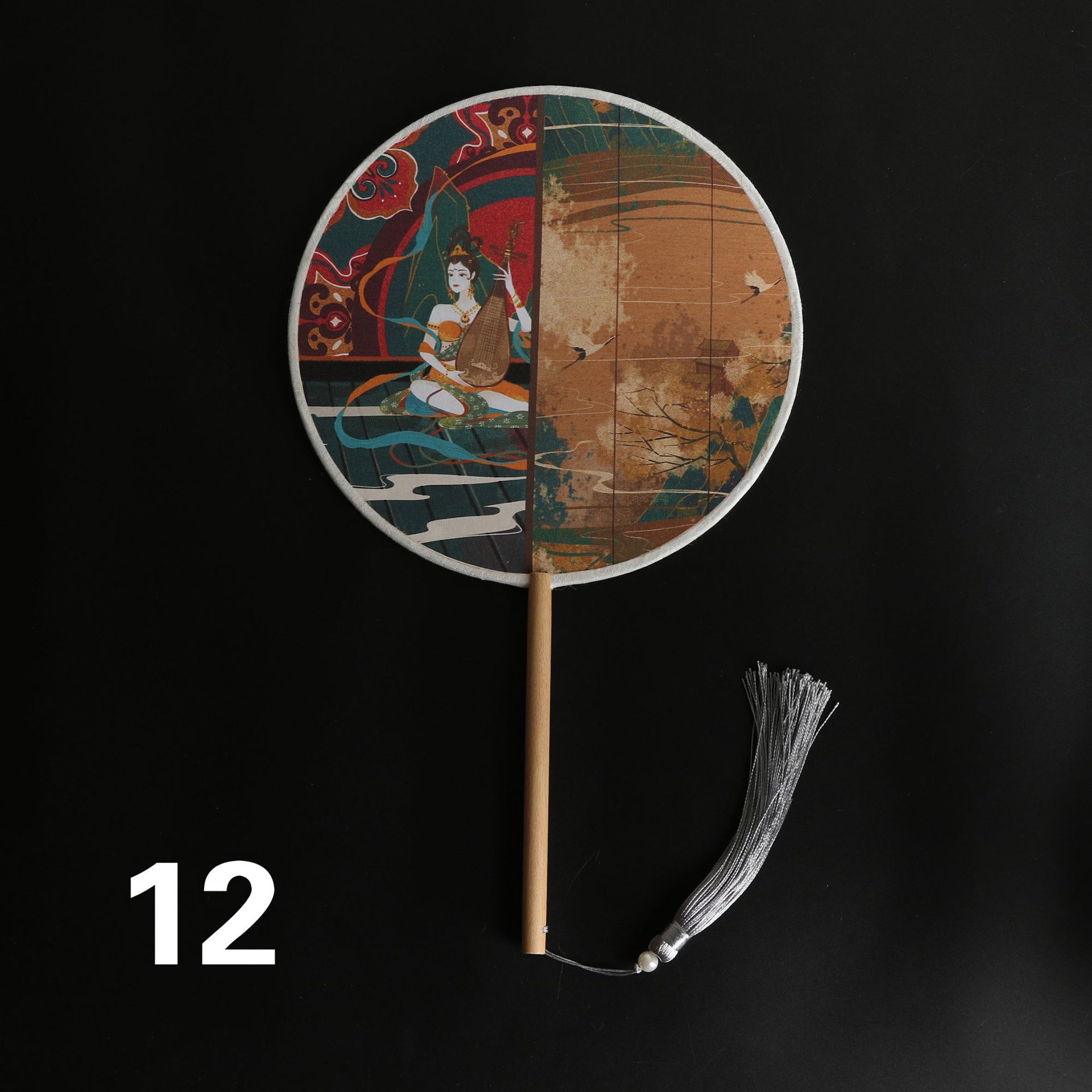 Entrega de una pieza dama de honor de moda Nacional mejor hombre ventilador danza foto paño de doble cara ventilador de la boda al por mayor ventilador de publicidad de dibujos animados