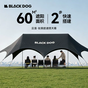 Blackdog Outdoor Canopy Tent Black Glue Sun Protection Camping Style Picnic Free Construction Windproof and Rainproof Awning