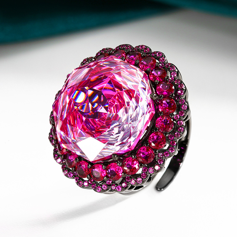 Venta caliente nuevo estilo Zhuang Shengsheng joyería fondo de cobre chapado en oro rosa corte temperamento traje de lujo ligero joyería de 18mm para mujer