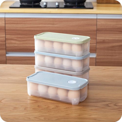 Kitchen egg crisper refrigerator plastic egg carton egg tray can be stacked with multiple compartments thickened food storage box transparent