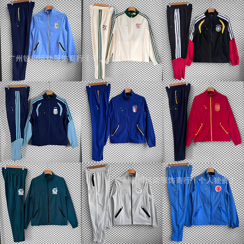 Windbreaker Suit 26 World Cup Football Uniform New 2027 Long-Sleeved Appearance Uniform Outdoor Sports Jacket Casual Jacket