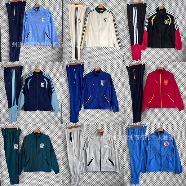 Windbreaker Suit 26 World Cup Football Uniform New 2027 Long-Sleeved Appearance Uniform Outdoor Sports Jacket Casual Jacket