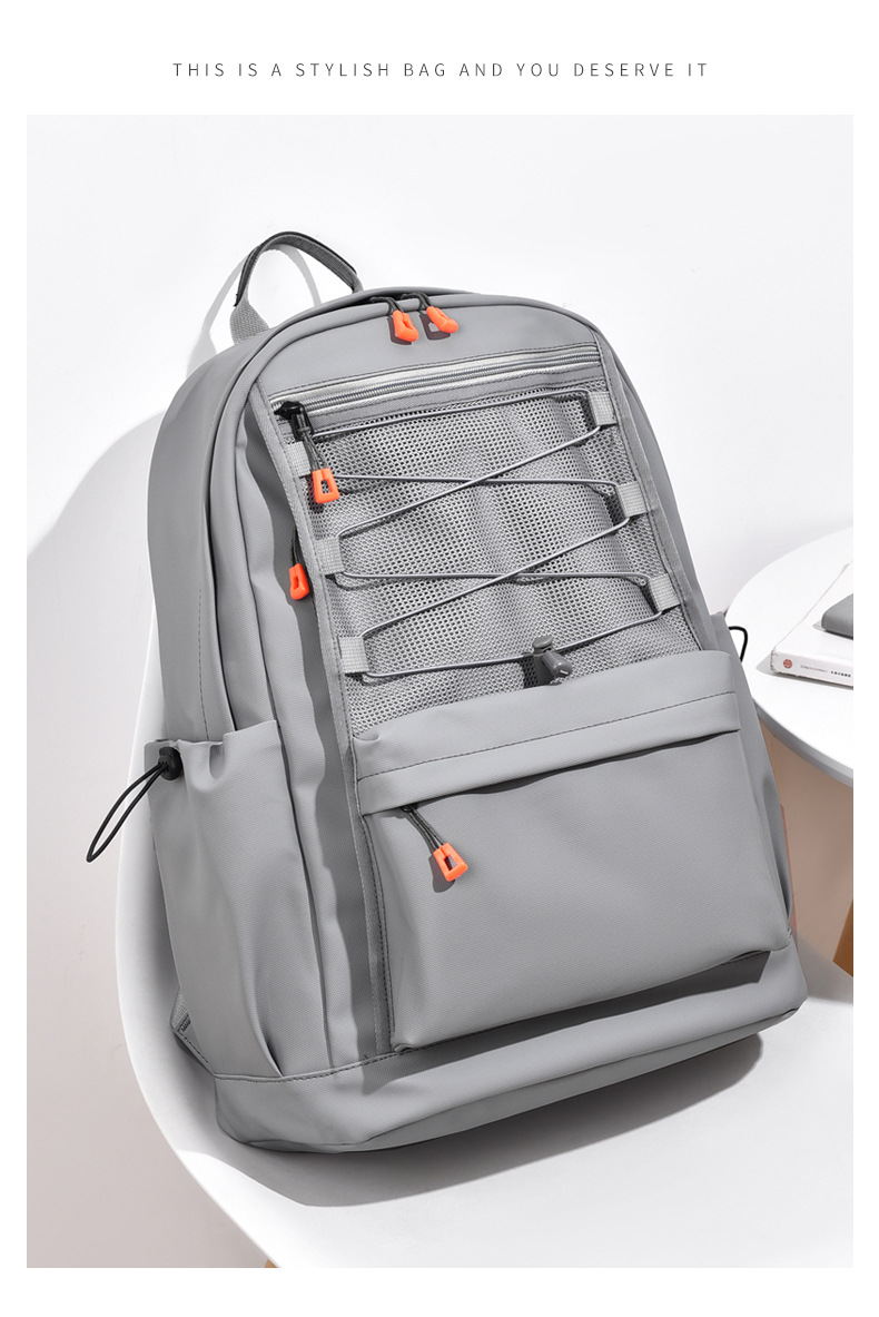 Unisex Solid Color Oxford Cloth Zipper Functional Backpack School Backpack display picture 1