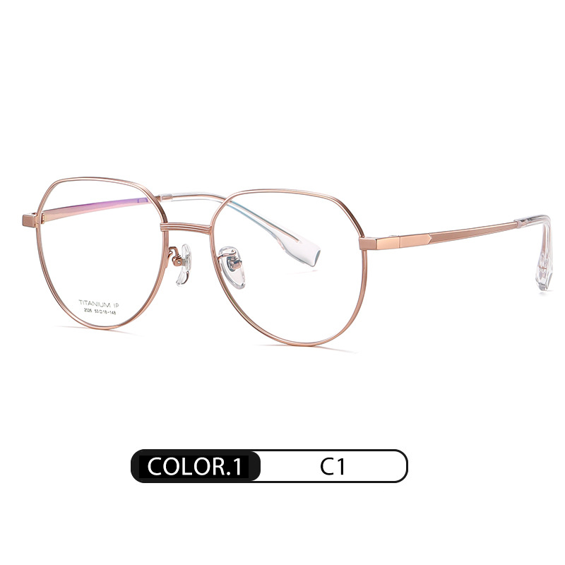 El nuevo marco de gafas de titanio puro del fabricante YJ2026 Protección Ambiental IP galvanoplastia artesanía gafas lisas ultra ligero puede ser equipado con gafas de miopía