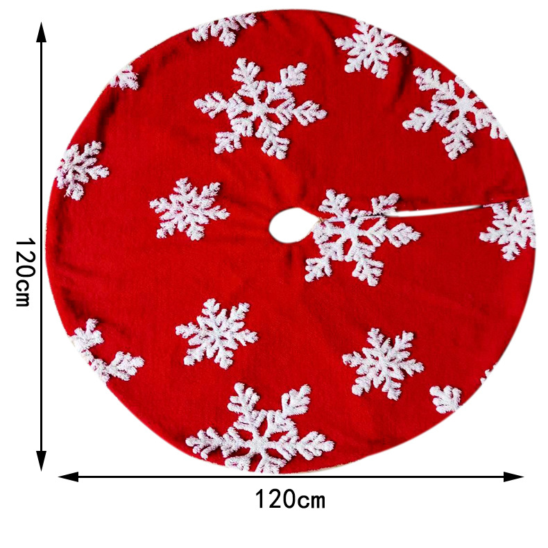Navidad transfronteriza jacquard rojo falda de árbol de nieve de navidad gris decoración de peluche gran falda de árbol de nieve doble capa