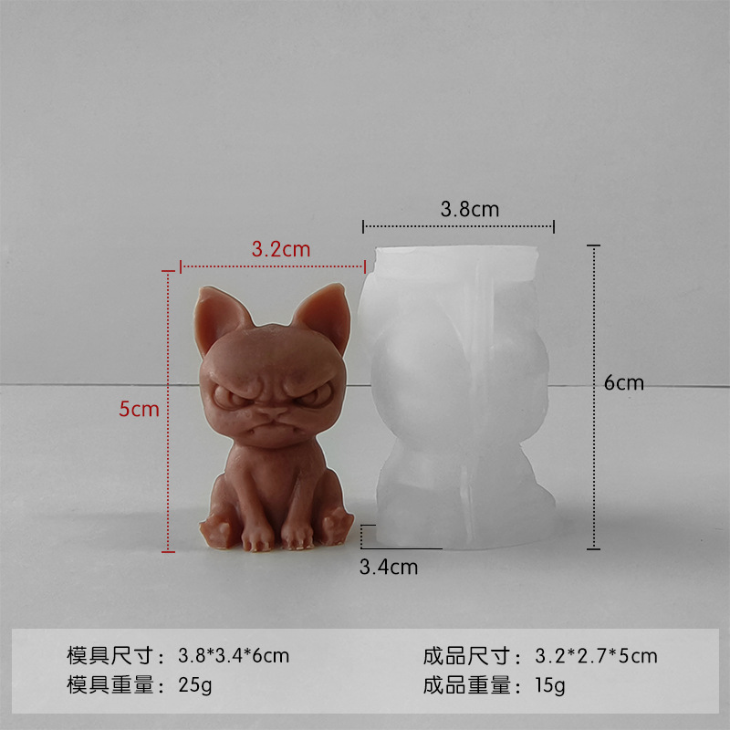 Jiahuimei cachorro enojado vela molde de silicona DIY hecho a mano epoxi animal cachorro enojado molde de yeso
