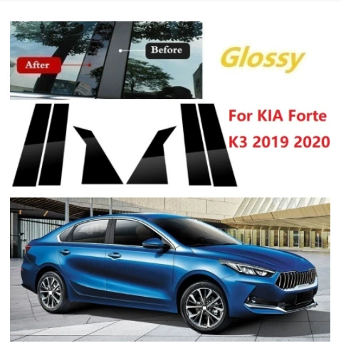 Применимо к KIA 2019-2022 K3 обшивка окон автомобиля KIA Forte K3PC пластиковые черные наклейки на центральную стойку