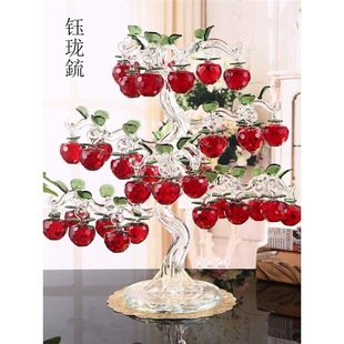 New Year's Living Room Decoration Ornaments Wine Cabinet Entrance Tv Crystal Apple Money Tree on Both Sides Moving to New Home Gifts