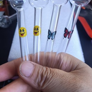 Smiley Butterfly Borosilicate Glass Tube